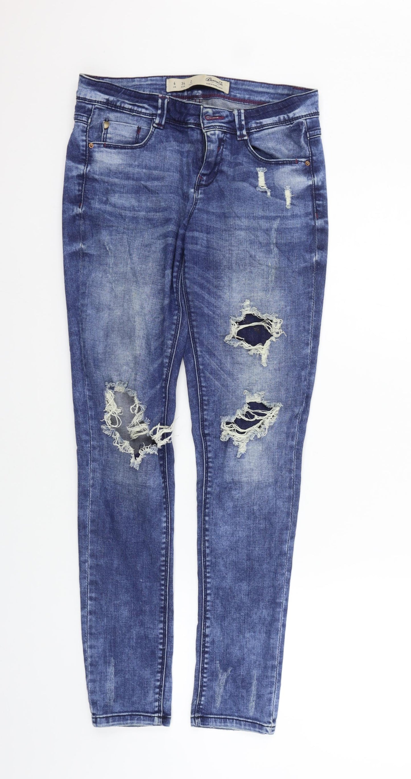 deniem & co Womens Blue   Straight Jeans Size 6 L28 in