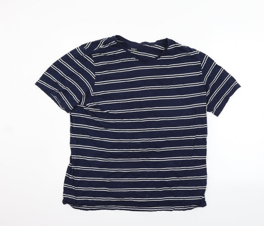 Marks and Spencer Womens Blue Striped  Basic Polo Size L
