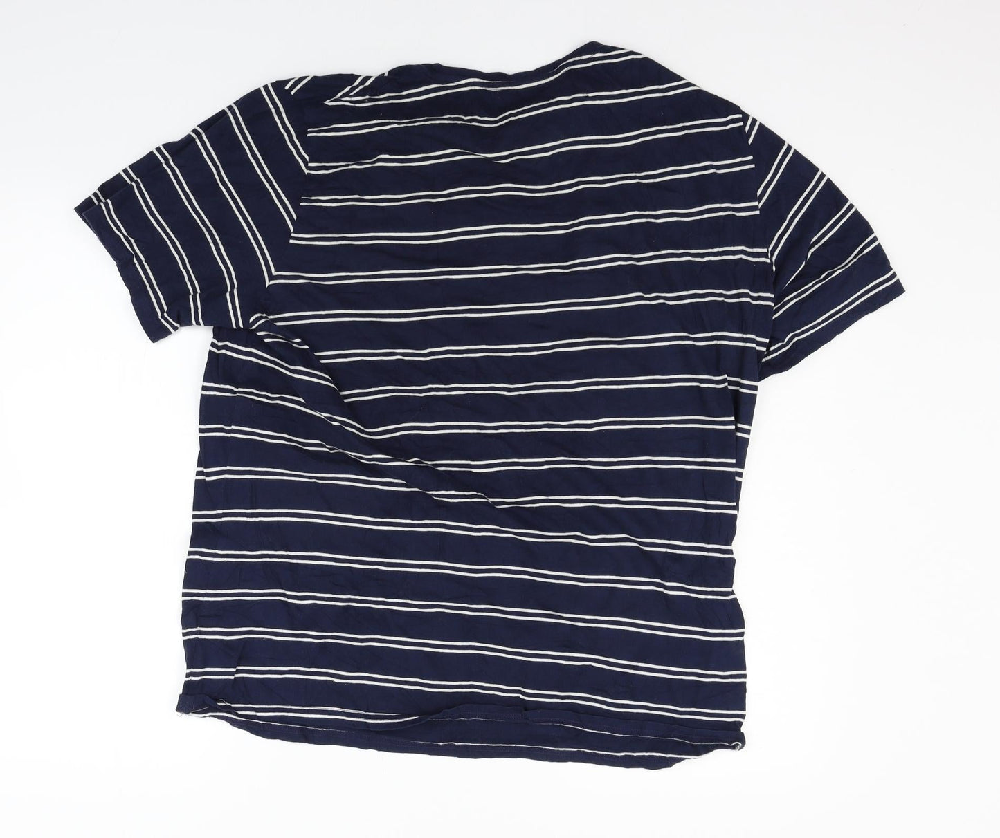Marks and Spencer Womens Blue Striped  Basic Polo Size L