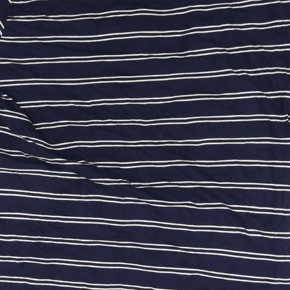 Marks & Spencer Womens Blue Striped  Basic Polo Size L