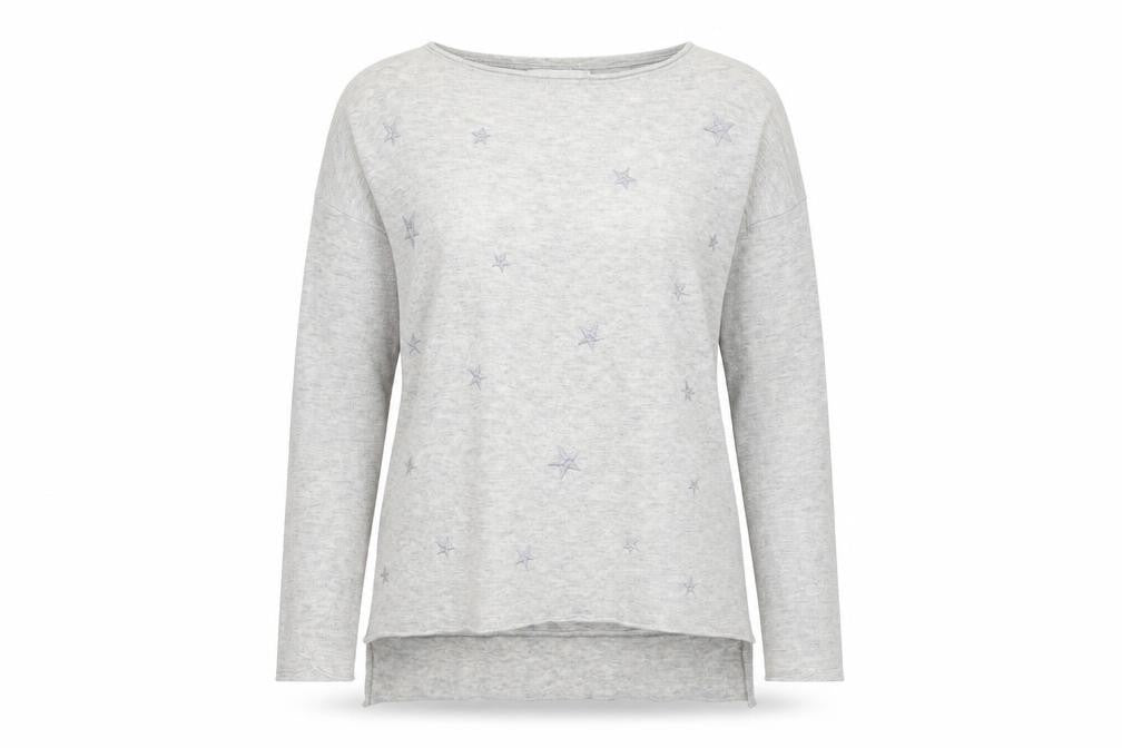 John Lewis Womens Grey   Henley Jumper Size S  - washable marks