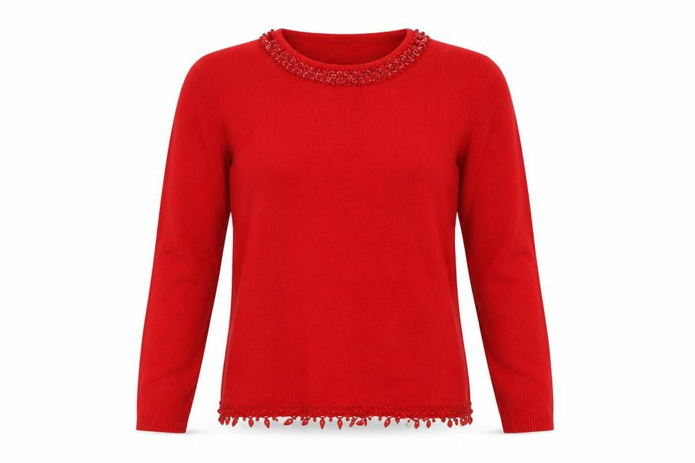 kiran designs Womens Red   Pullover Jumper Size M
