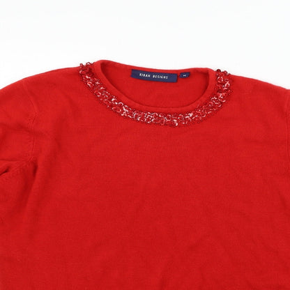 kiran designs Womens Red   Pullover Jumper Size M