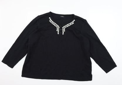 Bonmarché Womens Black Pullover Jumper Size XL