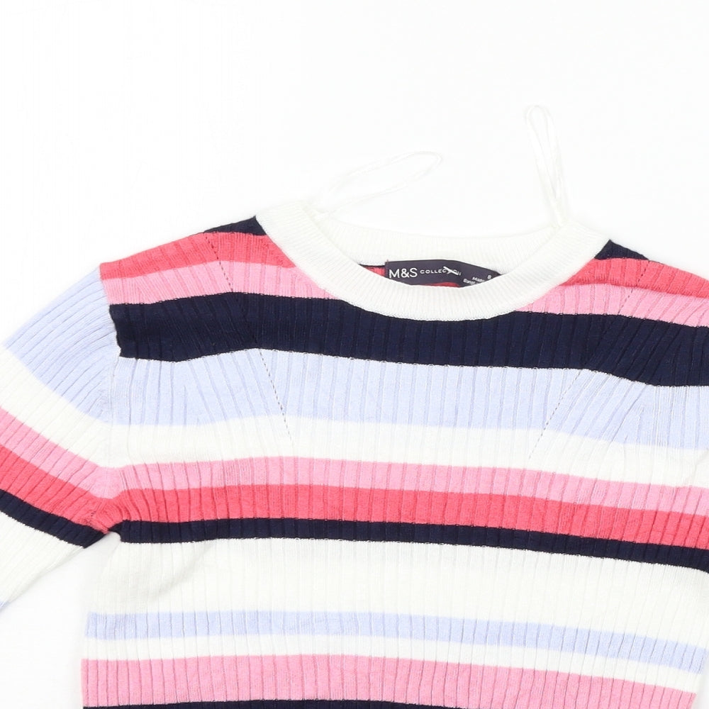 Marks and Spencer Womens Multicoloured Striped  Pullover Jumper Size S