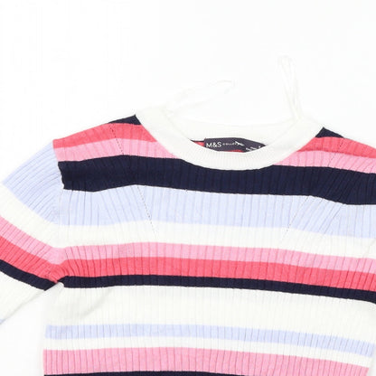 Marks & Spencer Womens Multicoloured Striped  Pullover Jumper Size S