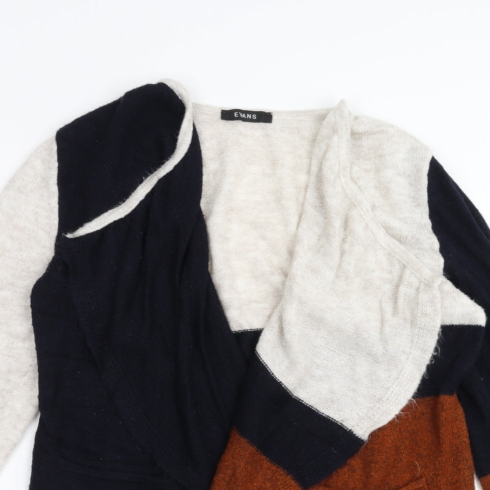 Evans Womens Brown  Knit Cardigan Jumper Size 14