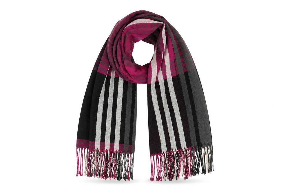 Preworn Womens Purple Plaid   Shawl/Wrap