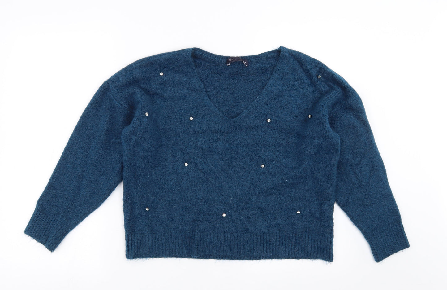 Marks and Spencer Womens Blue  Knit Pullover Jumper Size 14