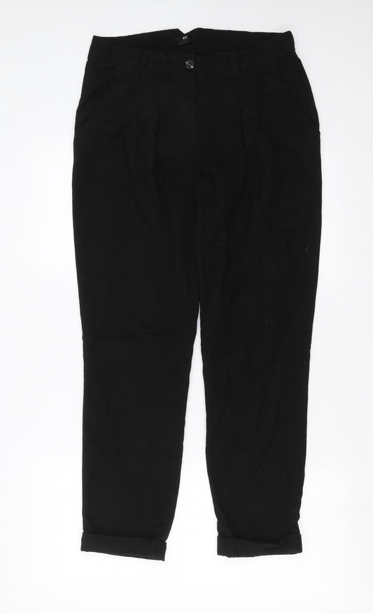 H&M Womens Black   Trousers  Size 12 L27 in