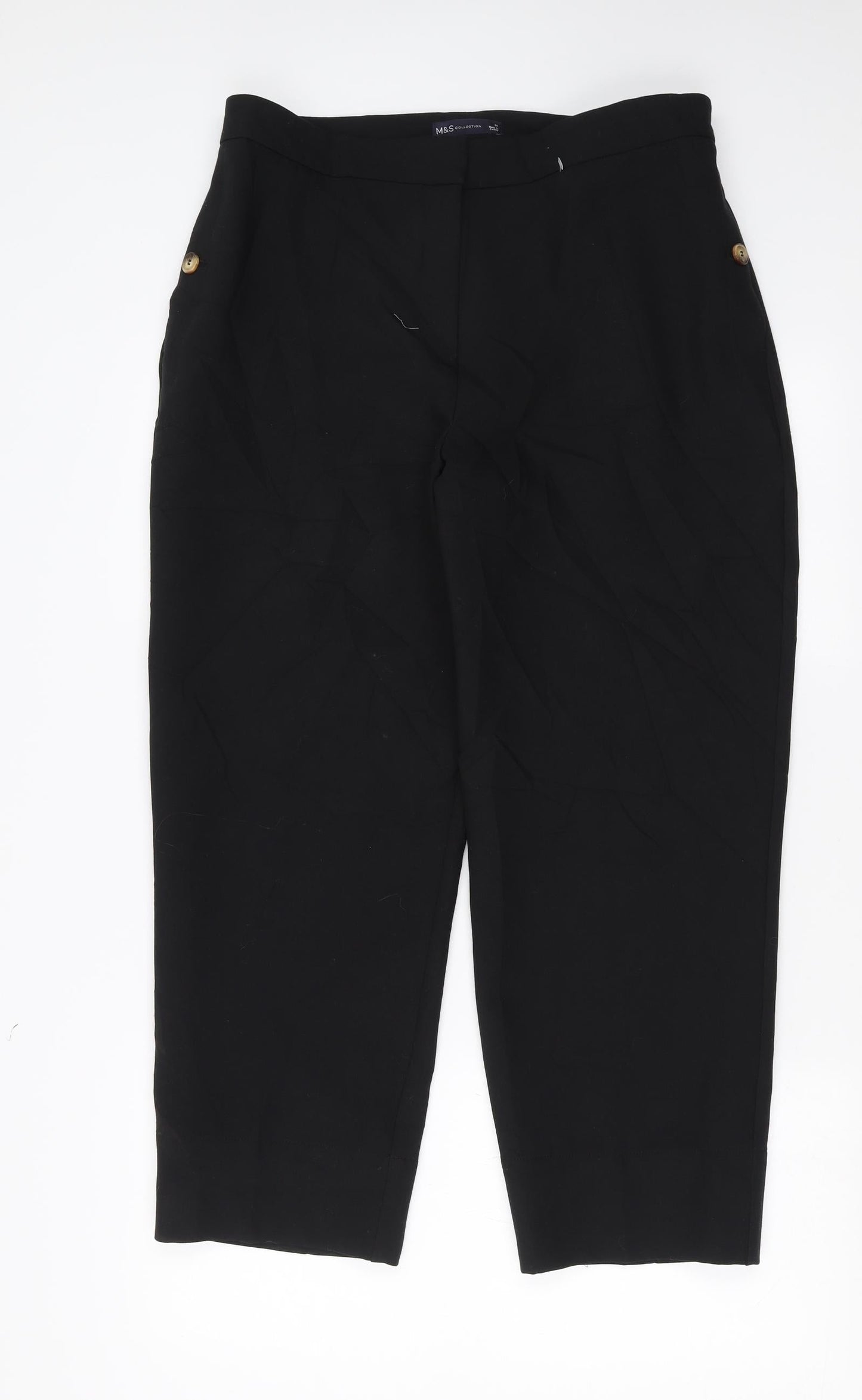 Marks and Spencer Womens Black   Trousers  Size 14 L26 in