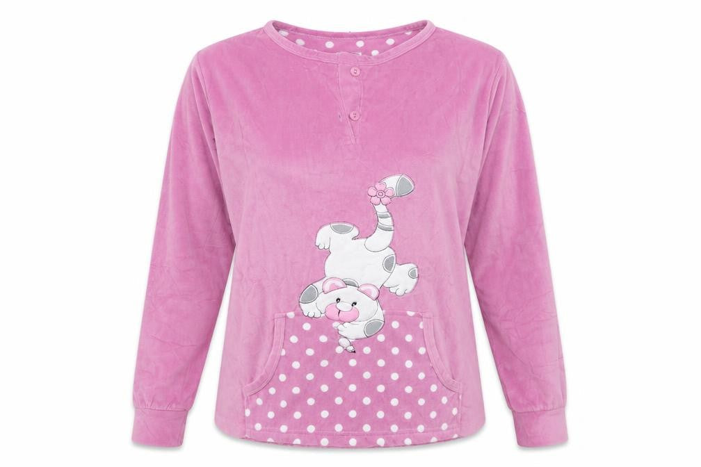 teng sheng Womens Purple Solid  Top Pyjama Top Size S  - cat