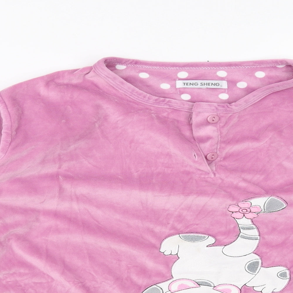 teng sheng Womens Purple Solid  Top Pyjama Top Size S  - cat
