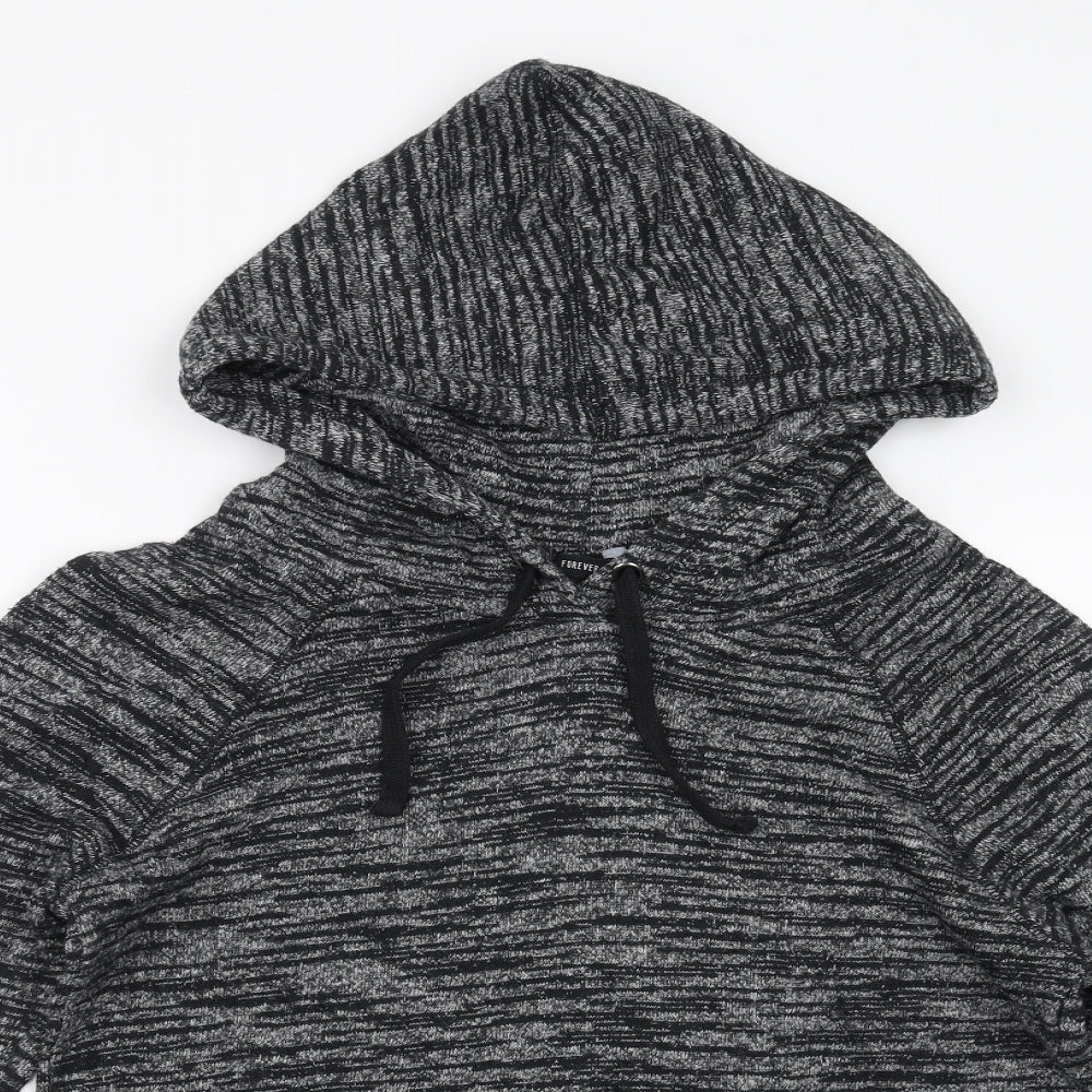 FOREVER 21 Womens Grey  Knit Pullover Hoodie Size L