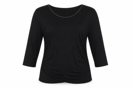 Belle Vere  Womens Black  Rayon Basic T-Shirt Size L