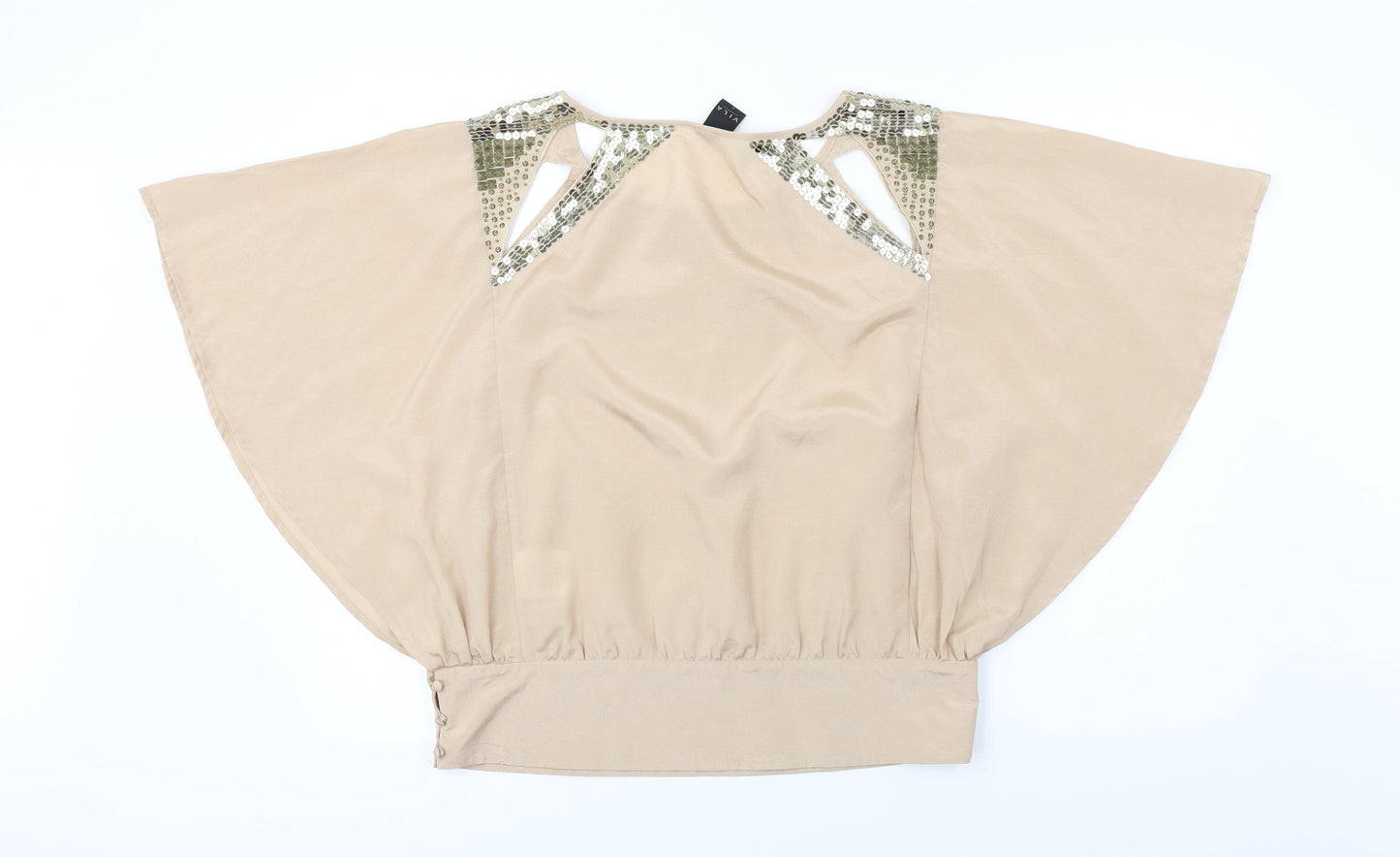Villa  Womens Beige   Basic Blouse Size L