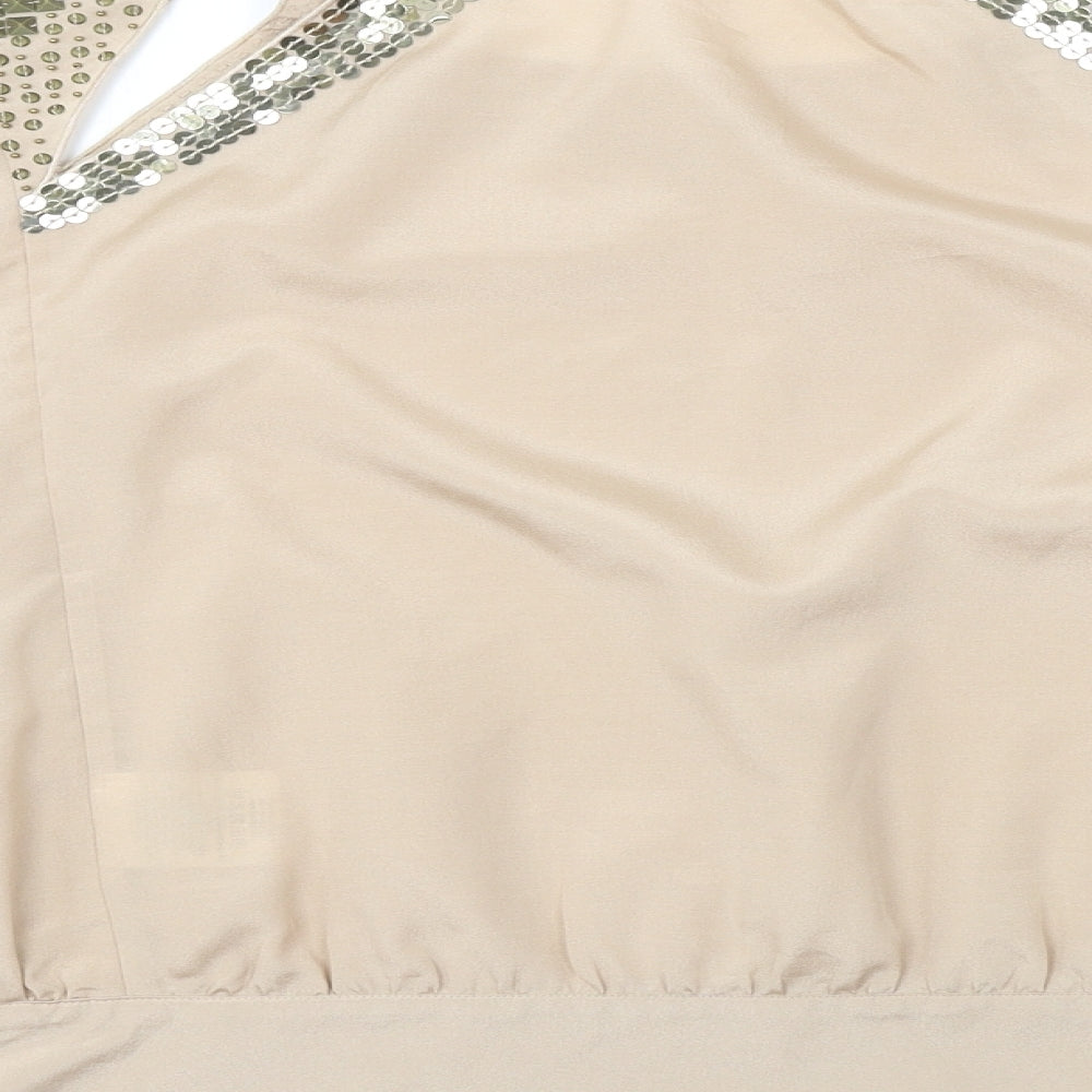 Villa  Womens Beige   Basic Blouse Size L