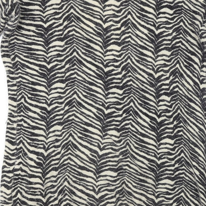Initial  Womens Black Animal Print  Cardigan Jumper Size L