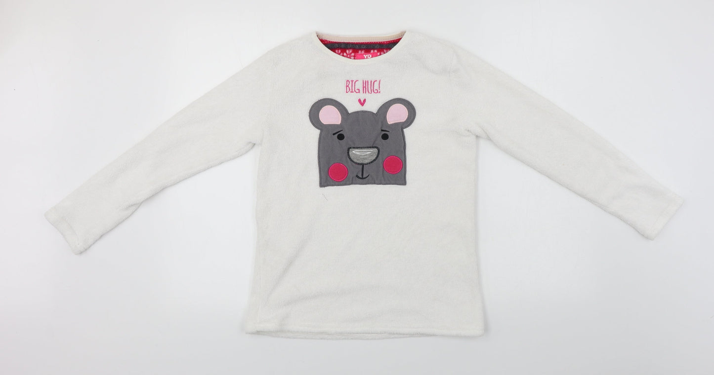 YD Girls White   Pullover Jumper Size 12-13 Years