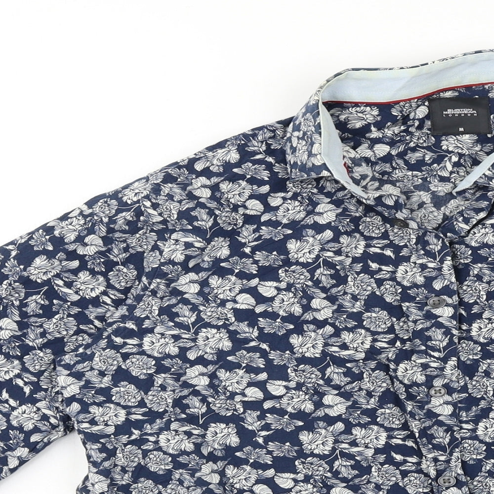 Burton Mens Blue Floral   Button-Up Size M