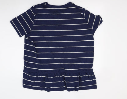 Tu Womens Blue Striped  Pullover Jumper Size 16