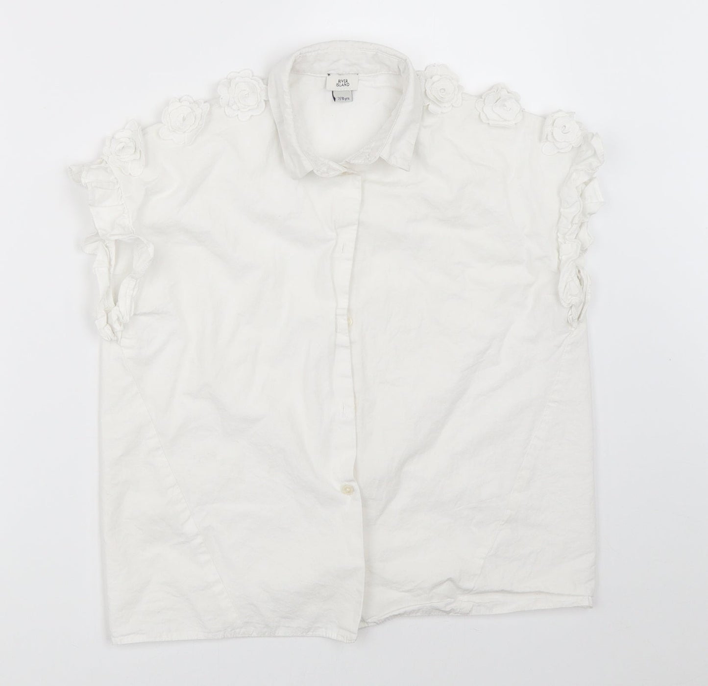 River Island Girls White   Basic Button-Up Size 7-8 Years