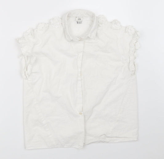 River Island Girls White   Basic Button-Up Size 7-8 Years