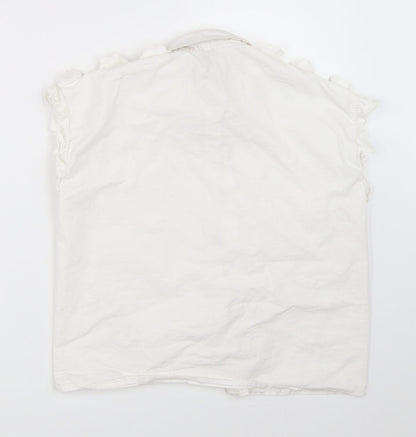 Back view of River Island girls’ white basic button-up, size 7-8, years