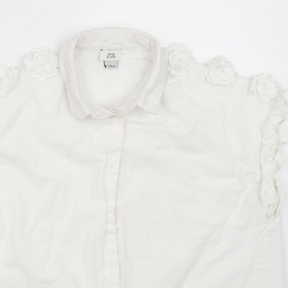 River Island Girls White   Basic Button-Up Size 7-8 Years