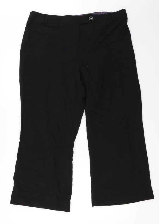 M&Co Womens Black   Trousers  Size 20 L25 in