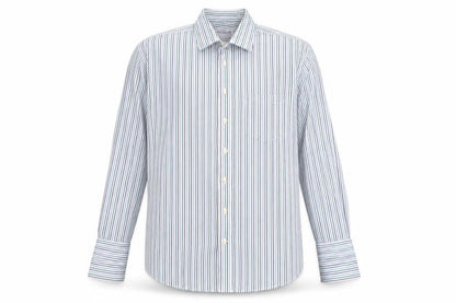 James Meade Mens White Striped   Button-Up Size 17.5