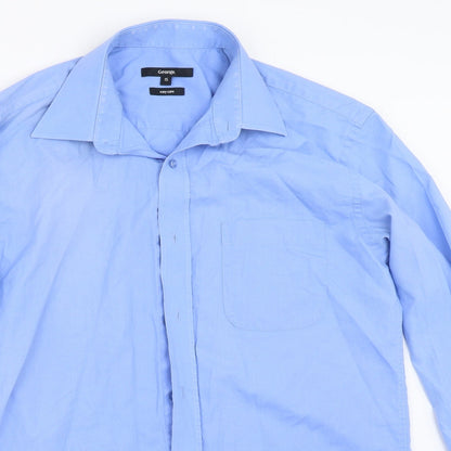 George Mens Blue    Button-Up Size 15