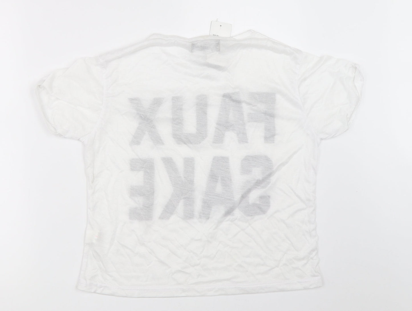 Denim State Womens White   Basic T-Shirt Size L