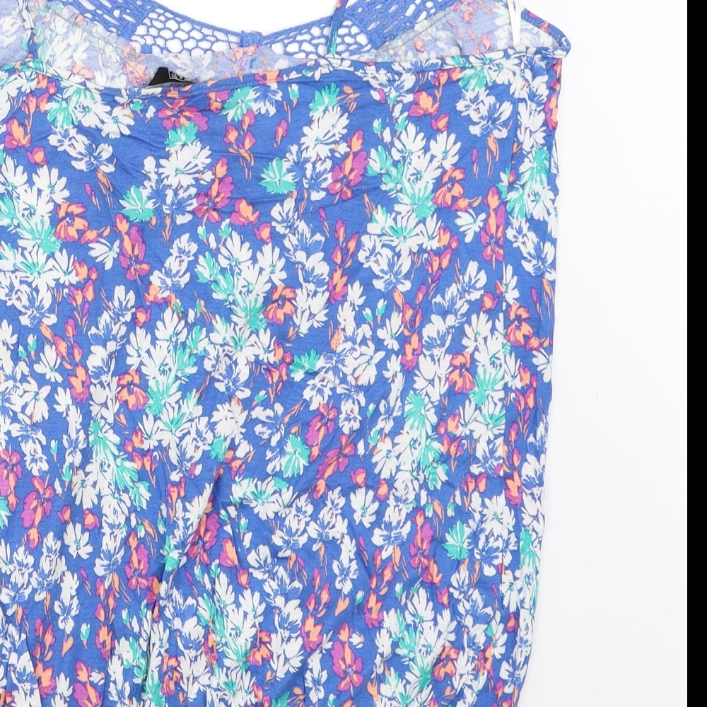 F&F Womens Blue Floral  Camisole Blouse Size 10