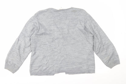Preloved Florida Womens Grey Striped  Pullover Jumper Size M - Back