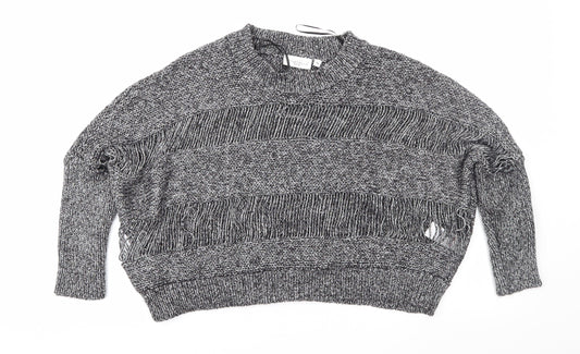New Look Womens Silver   Pullover Jumper Size 10  - Cropped