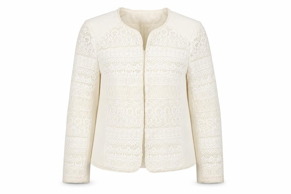 H&M Womens Ivory Geometric  Jacket  Size 4