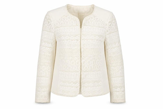 H&M Womens Ivory Geometric  Jacket  Size 4