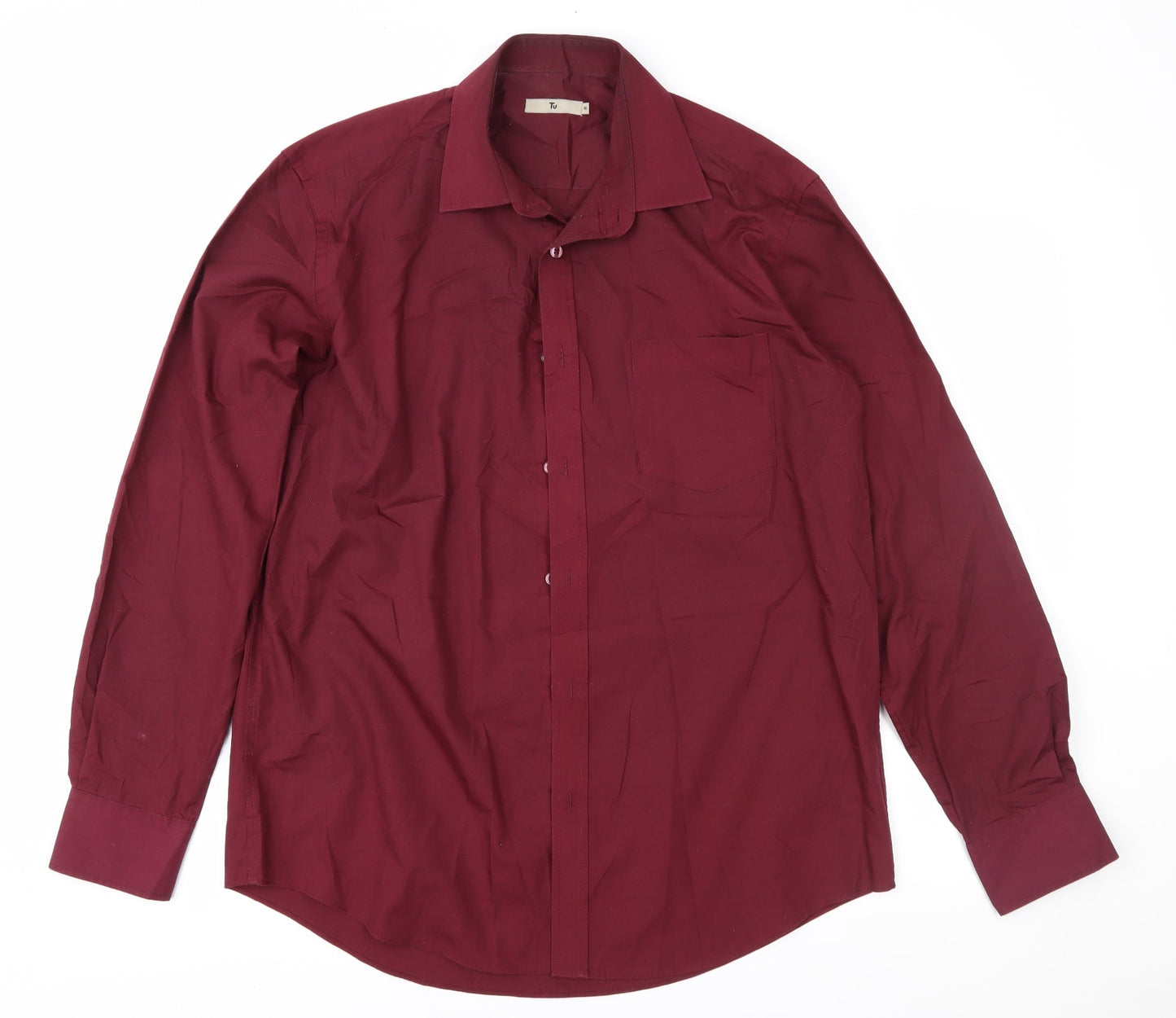 TU Mens Purple    Button-Up Size 16