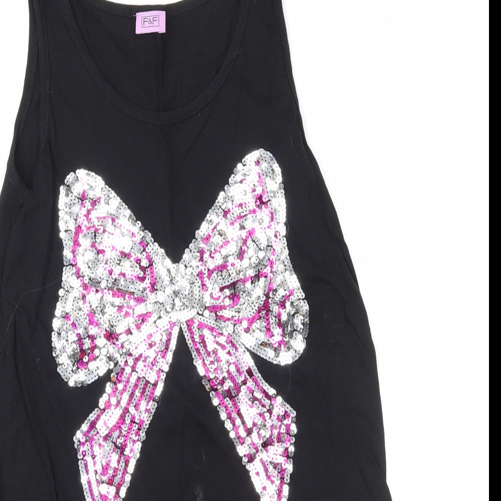 F&F Girls Black   Basic Blouse Size 12-13 Years