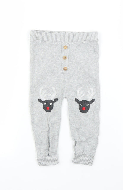 Additional front view of Very boys’ grey sweatpants leggings, size 6-9, months