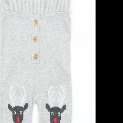 Close-up detail of Very boys’ grey sweatpants leggings, size 6-9, months