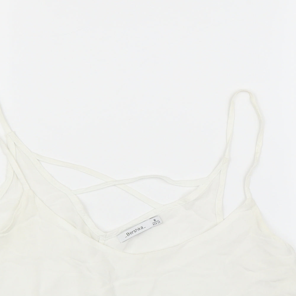 Bershka Womens White   Camisole Blouse Size M