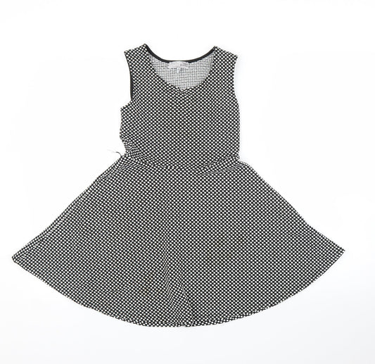 Young Dimension Girls Black Polka Dot  A-Line  Size 9-10 Years