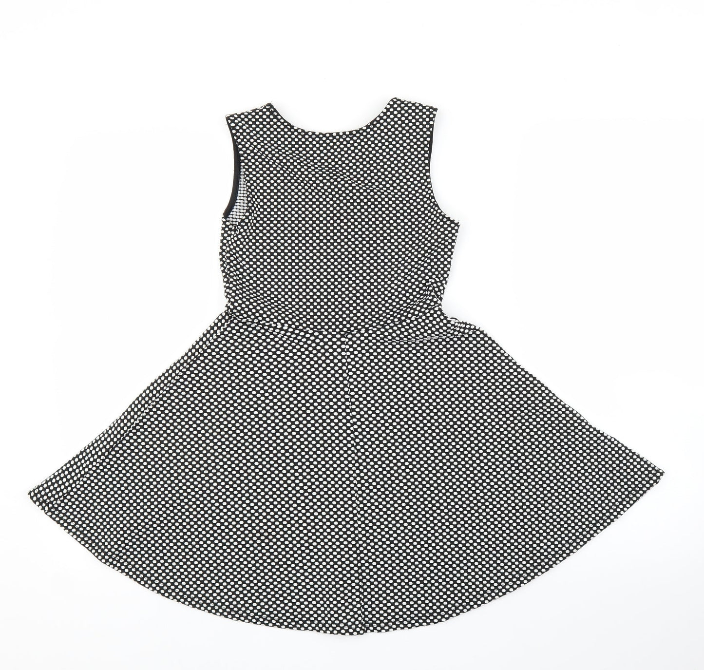 Young Dimension Girls Black Polka Dot  A-Line  Size 9-10 Years