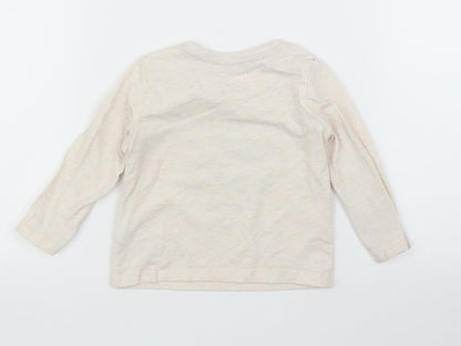 Back view of Primark girls’ beige basic t-shirt, size 6-9, months