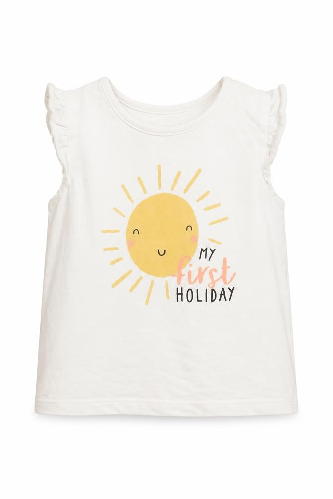 George Girls White   Basic T-Shirt Size 9-12 Months