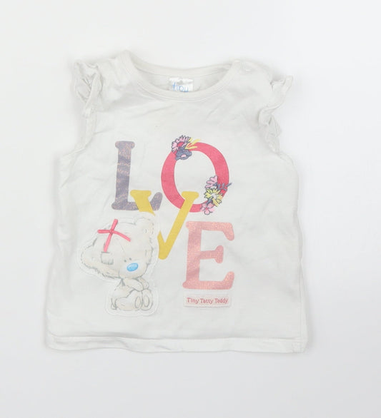 Me To You Girls White   Basic T-Shirt Size 9-12 Months