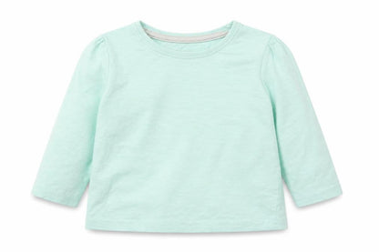 Front view of Primark girls’ green basic t-shirt, size 12, months