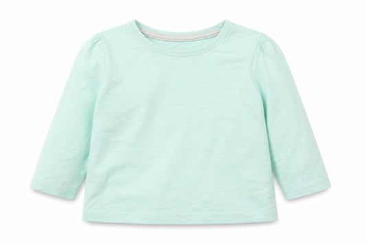 Front view of Primark girls’ green basic t-shirt, size 12, months